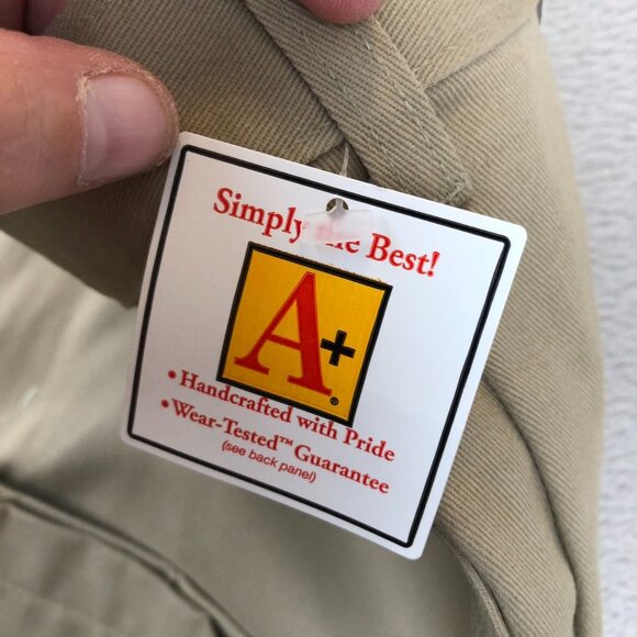NWT A+ By Sai Mens Uniform Khaki Pants 38W Beige Relaxed Straight Flat Front - Picture 8 of 15